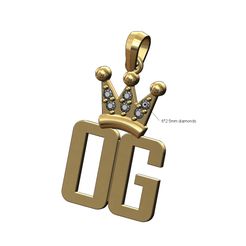 Diamond-crown-OG-pendant-00.jpg Diamond crown OG original gangster pendant 3D print model