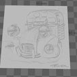 caricature-2cv.jpg litografias 2cv caricatura