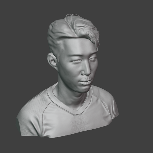 Son Heung-min Portrait Bust Sculpture for 3D Printing