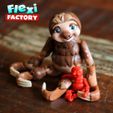 Dan-Sopala-Flexi-Factory-sloth-08.jpg Archivo STL Simpático perezoso de impresión flexible・Modelo de impresión 3D para descargar