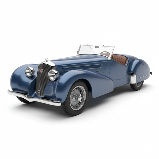 Delahaye Type 135 (early variant lineage) car figurine STL, time attack car STL, cartoon car STL, 1:43 car STL, German sports car STL, realistic car STL, vehicle STL, car gift STL, Italian supercar STL, post apocalyptic car STL, car workshop STL, camber c