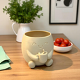 10.png Maceta para amantes del café | Bonita maceta imprimible en 3D con taza | Decoración para el hogar STL | Listo para imprimir