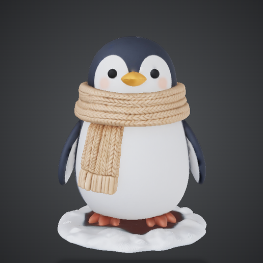 Cute Penguin with Scarf – Winter Animal