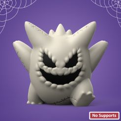 HalloweenGengar2023_01.jpg STL file POKEMON - HALLOWEEN GENGAR (EASY PRINT NO SUPPORT)・3D print object to download