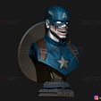 08.jpg Zombie Captain America Bust - Marvel What If Comics 3D print model