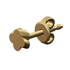 Twist-quatrefoile-Stud-earring-00.jpg STL file Twisted small clover stud earring 3D print model・3D printing idea to download
