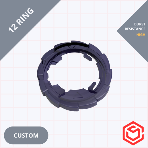 💍 Beyblade X RATCHET RING 12 (custom)・ STL File for 3D printing・Cults