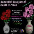 Rose-Vase-IMG.jpg Customizable Bouquet of Roses in Flower Vase w/ Photo Frame