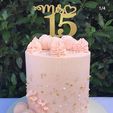 FOTO-2.jpg TOPPER TORTA LETTER "i" WITH 15 YEARS LEGEND, DECORATIVE LETTER FOR CAKES