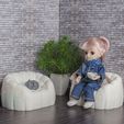 DSC_3229.jpg Dollhouse soft Sofa - 1:12 scale miniature modern furniture for dolls