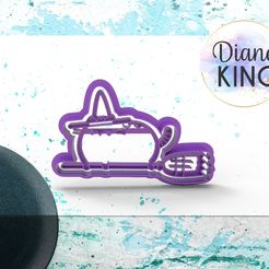 untitled.66.jpg STL file pusheen witch with broom・Template to download and 3D print