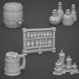 medieval-tavern-bar-drinks-stl-models-1.png Medieval Tavern Bar & Drinks Pack – 10 FDM-Optimized STL Models