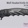 wolf.jpg Wolf Head Knife Handle 3D Model
