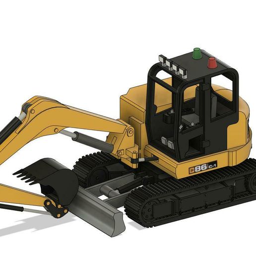 JCB-86C-Digger_2.jpg JCB 86 Mini Digger N Gauge 1:148 Scale