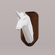 IMG_3806.png Unicorn Head Trophy Low Poly with Backplate