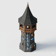 mau163.png Fantasy Wizard Tower 3D Model – Magical Stone Tower with Runes