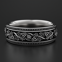Wedding-ring-Grapes-Ring-V2-6.png Archivo STL Alianza de boda - Grapes Ring V2・Modelo para descargar y imprimir en 3D