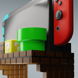 render_003.png MARIO WORLD - NINTENDO SWITCH WALL AND TABLE STAND WITH DOCK + 25 GAMES