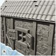 7.jpg Medieval stone house with tiled roof and double roof windows (8) - Medieval Gothic Feudal Old Archaic Saga 28mm 15mm