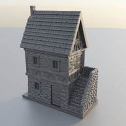 twostoryhouse1.jpg STL file Medieval Two Storey House - Tabletop Gaming・3D print design to download, Miniatureland