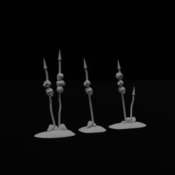 skulls-on-spikes-001.jpg Skulls on spikes wargames terrain 3d models 3D print model