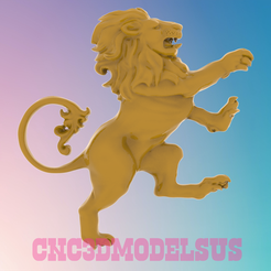 1.png Golden lion 2,3D MODEL STL FILE FOR CNC ROUTER LASER & 3D PRINTER