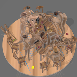 Tisch-der-Flittchen-S2-06.png STL-Datei Flittchen mit Biss - Das letzte Abendmahl -Szene 2・3D-Druck-Idee zum Herunterladen