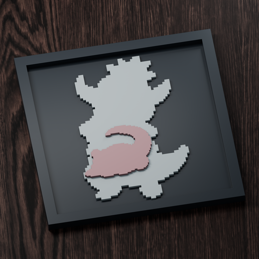 Slowking Line - Pokemon Silhouette Frame | Gen 5 sprite style | STL