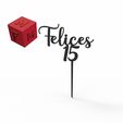 felices-15.jpg Happy 15th Cake Topper