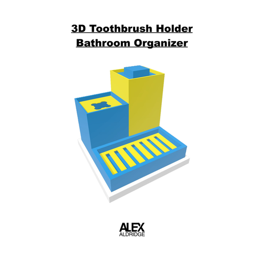 3D Toothbrush Holder Bathroom Organizer 3D model