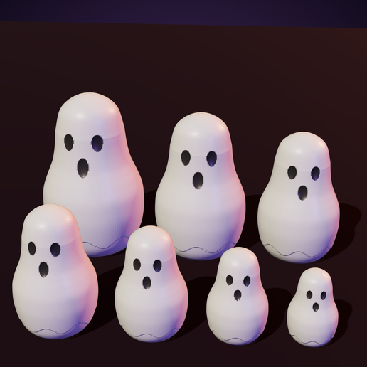 Ghost Nesting Dolls – 7-Piece Halloween Matryoshka