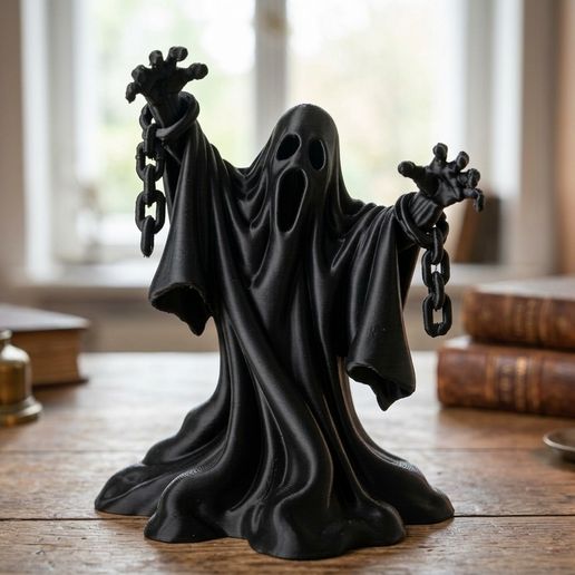 Chained Ghost Figurine – Gothic Halloween Decor 3D model by Sculturissimo3D