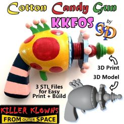 KKFOS-Cotton-Candy-Gun-IMG.jpg STL file KKFOS Cotton Candy Ray Gun Blaster Killer Klowns from Outer Space・3D print object to download