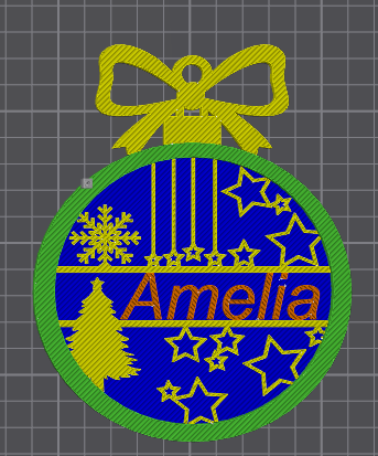 3D Printed Christmas Fifteen Stars of Light Plaque - Multicolour