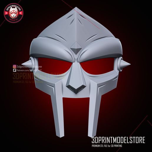MF_Doom_Mask_Halloween_Cosplay_Props_3D_Print_Model_Store_STL_File_06.jpg MF Doom Mask Metal Face Gladiator Cosplay, Halloween, Props