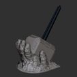 01_mjolnir_zbrush.jpg STL file Pen Holder Mjolnir (Wacom Huion)・Model to download and 3D print