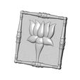 Flower-lotus-Square-frame-Motif-bead-V2-capital-column-10.jpg Square lotus flower motif onlay ornament relief 3D print model