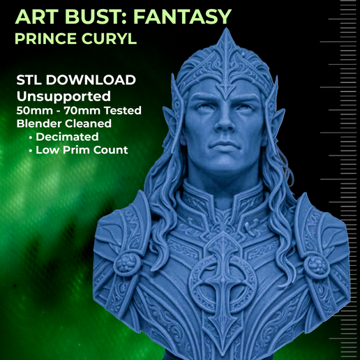 Prince Curyl - Fantasy Art Bust (50mm - 70mm