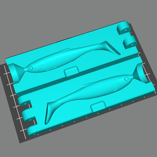 ne UW EE Paddle Tail Soft-Plastic Shad Injection Mold (2 piece hinge)