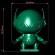 DIMENSION.jpg 3D Chibi Wolverine-inspirierter Charakter 3D-Druckbares Modell