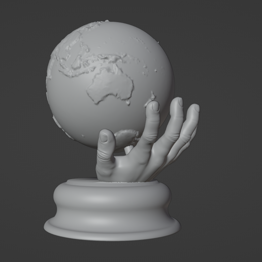 Globe in one hand 3D model