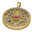 2.png Pingente de círculo de labirintoModelo para impressão em 3D