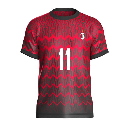 ⚽ Soccer Football Cherry Red with Black Jersey Player-11