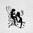 hhh.jpg fairies in love in the garden butterfly wall decoration wall decoration realistic art