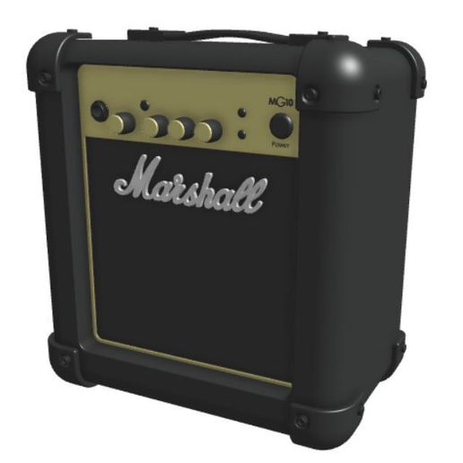 Mini Fender Stratocaster & Marshall Amp - 3D Printable Desk