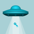 v1.png Alien UFO Wall Light Spaceship - Creative STL