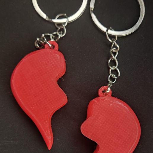 3MF file Heart key rings in 2 halves 💜 ・3D printing template to ...