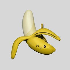 5.jpg Kawaii Banana Keychain