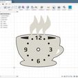 3D model.JPG Kitchen clock "Coffee time"
