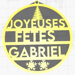 Gabriel''.png Fichier OBJ Boule de Noël Gabriel Joyeuses Fêtes・Plan à imprimer en 3D à télécharger